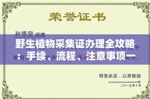 北京野生植物采集证办理全攻略:手续、流程、注意事项一网打尽